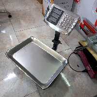 ترازو باسکول فروشگاهی 200 کیلوگرم  علمک کوتاه سینی دار  استیل 