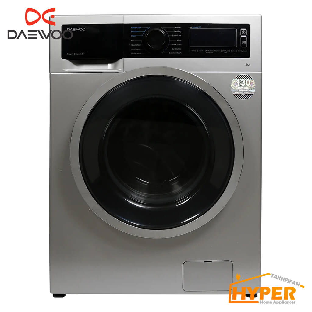 ماشین لباسشویی دوو LM-860SB نقره ای 8 کیلویی سری ذن لایف