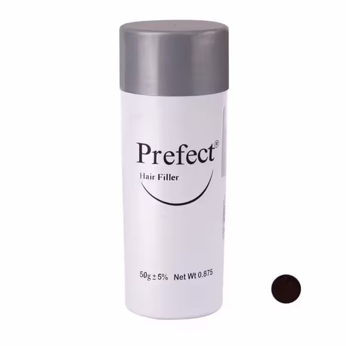 حالت دهنده موی سر پرفکت پرایمر مشکی 50 گرم perfect پرکننده موی سر پرپشت کننده موی سر  نمکدون مو سر پودرمو پر کننده کچلی
