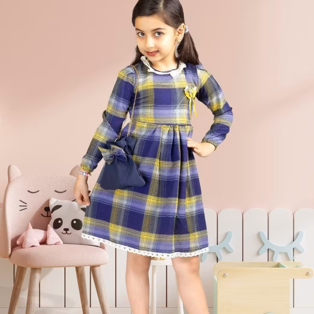 سارافون چهارخونه کیف دار بسیار زیبا و با کیفیت فوق العاده عالی