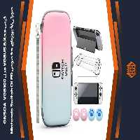 کیس محافظ چند منظوره VGBUS مدل GNSOA-VGB100 مخصوص Nintendo Switch OLED – صورتی/فیروزه‌ای