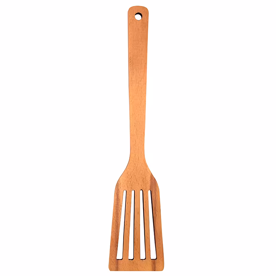 کفگیر برگردان چوبی شیاردار مدل 1066