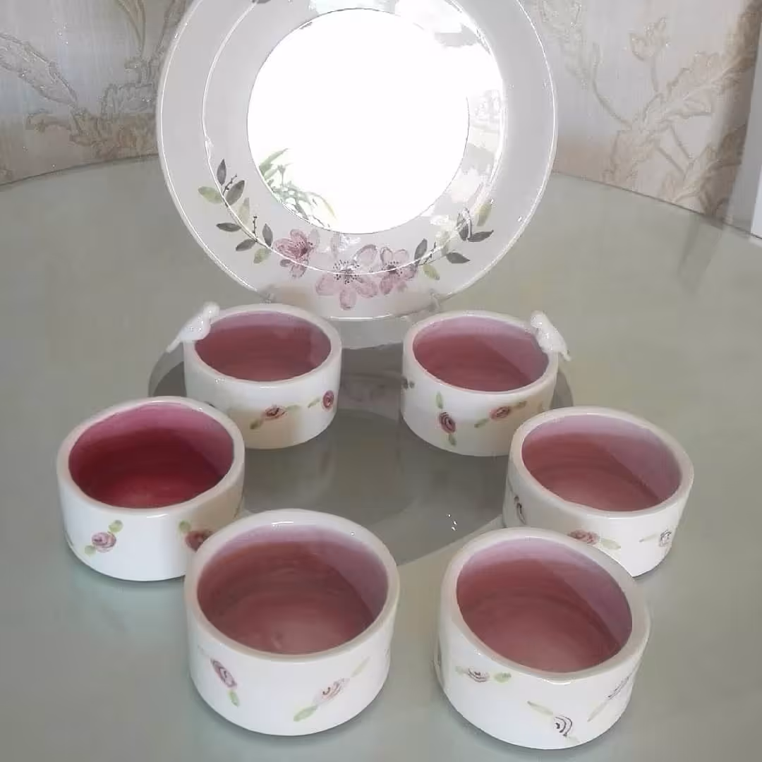 هفت سین سرامیکی هفت تکه طرح پرنده