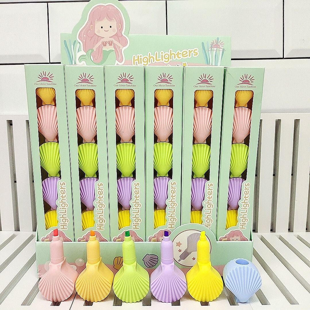 ماژیک هایلایتر طرح صدف 6 رنگ