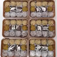 ترافل خرمایی 500 گرمی  مغز دار با رو کش شکلات