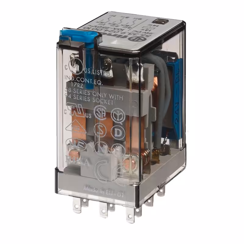 رله شیشه ای 48VDC فیندر دو کنتاکت 10 آمپر  55.32.9.048