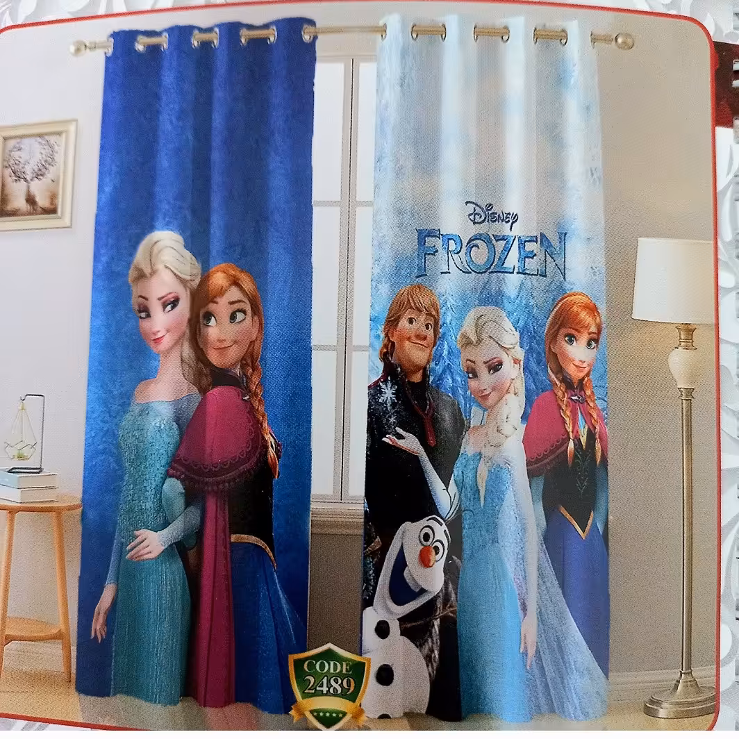 پرده اتاق کودک چاپی طرح السا و آنا (پس کرایه)