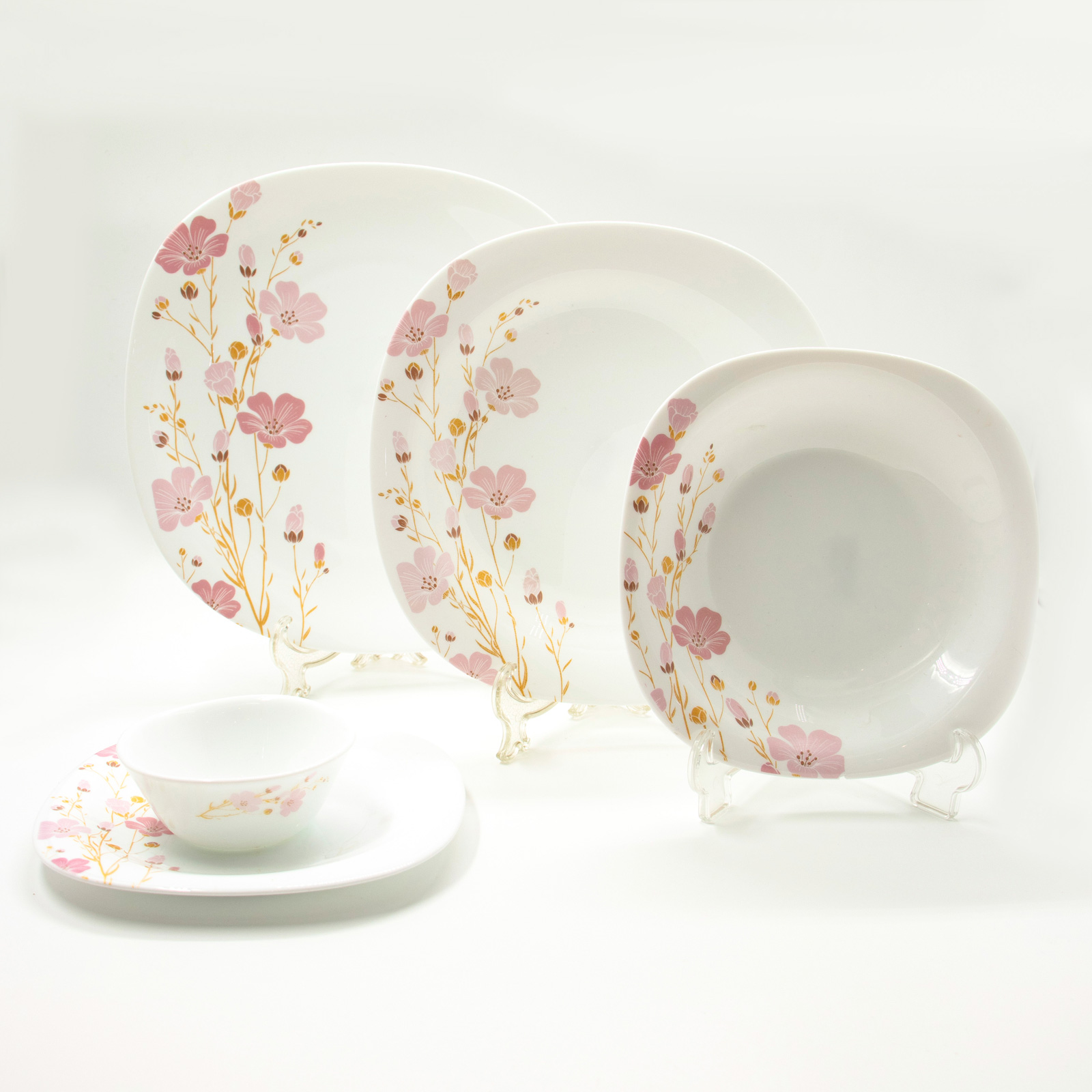 سرویس غذاخوری 26 پارچه اوپال مقصود مدل صوفیا صورتی