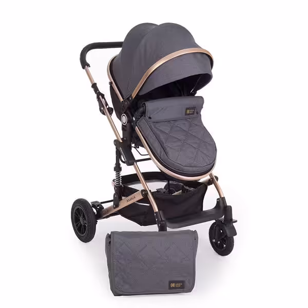 ست 2 تکه کالسکه کیکابو kikka boo مدل amaia آمایا رنگ طوسی تیره