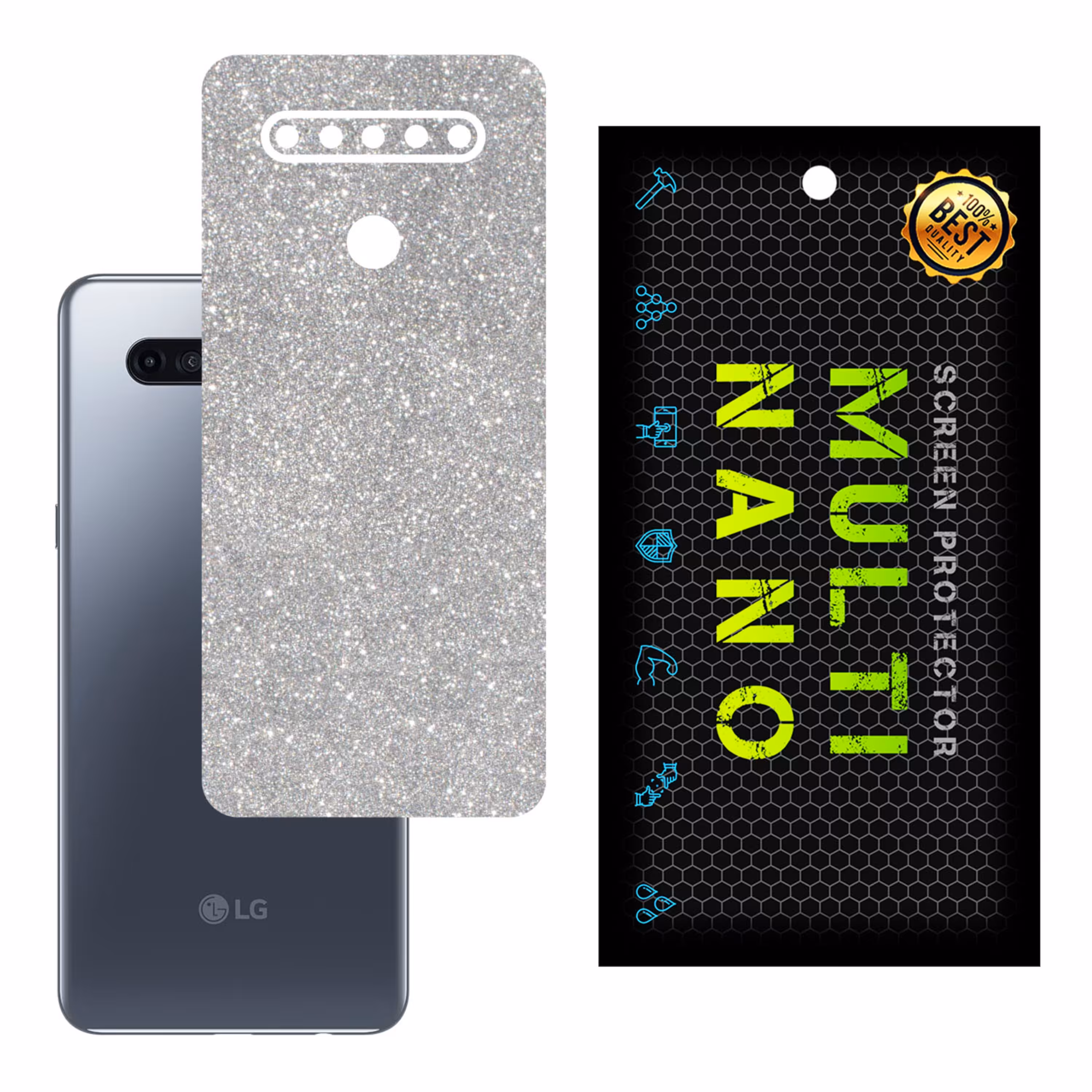 برچسب پوششی MultiNano مدل X-G1F-Silver برای پشت موبایل ال جی K51S - LM-K510ZMW