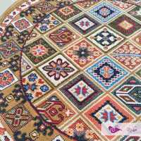 گلیم ماشینی یک در یک گرد طرح محراب بژ