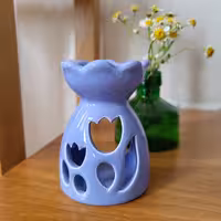 اسانس سوز  لعاب خورده طرح لاله ارتفاع 9سانتیمتر رنگ بنفش کمرنگ