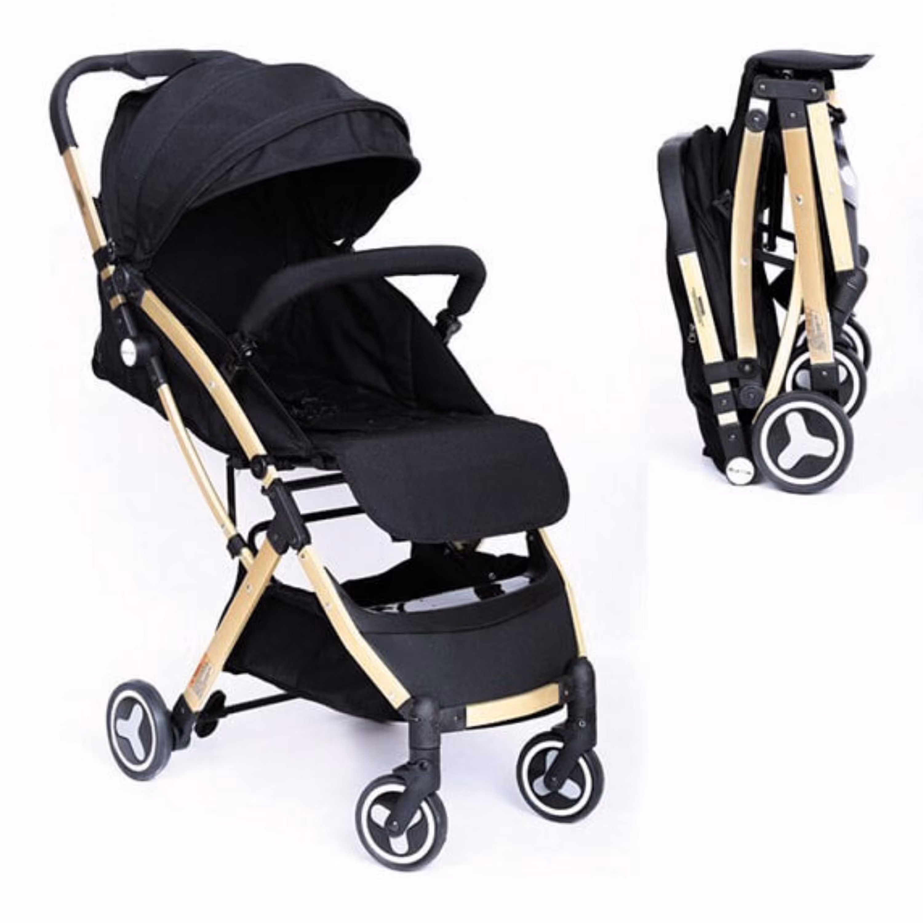 کالسکه ریچ کیدز رنگ مشکی بدنه گلد 