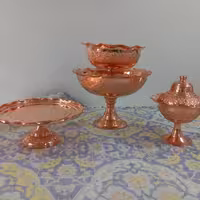 سرویس پذیرایی 4 تیکه ریزگل برجسته مسی زنجان نانو شده 