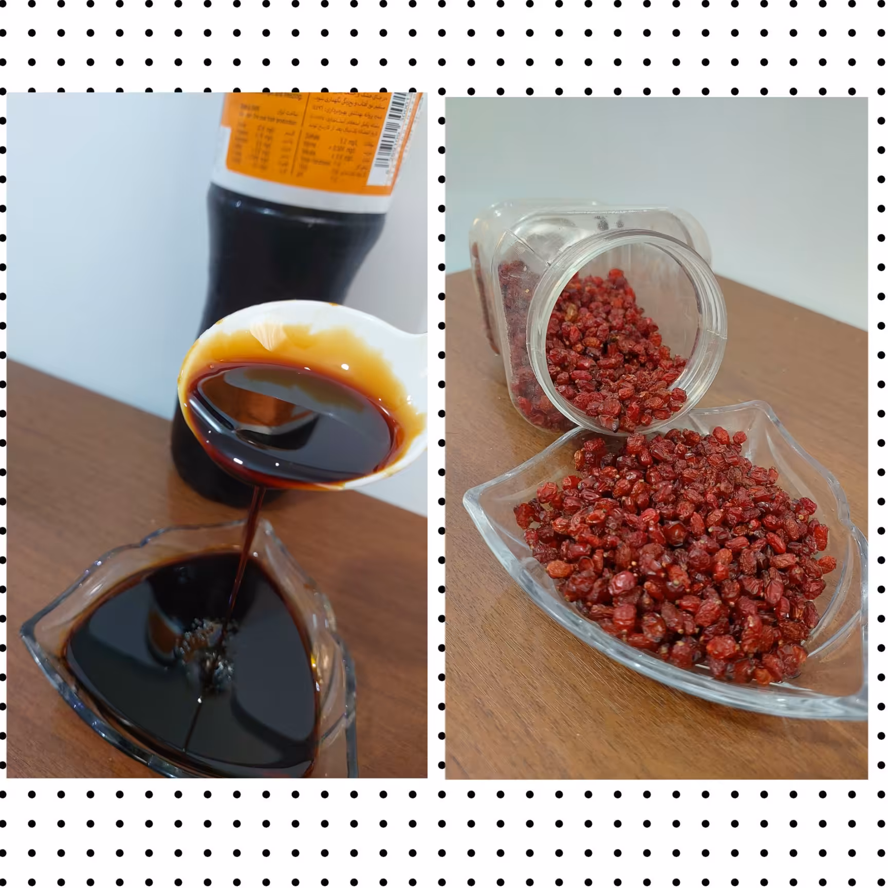 زرشک کوهی  و شیره انگورخانگی کاشمر