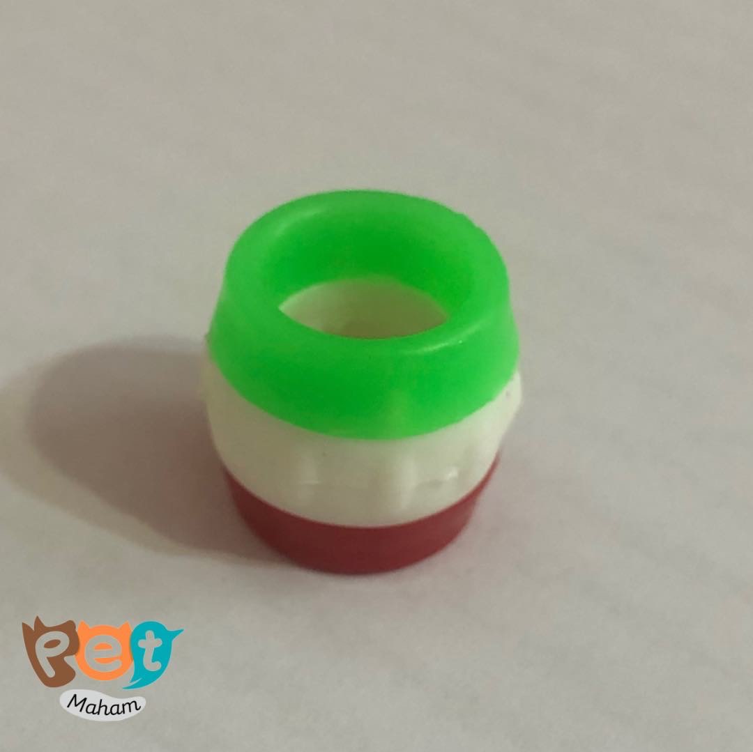 حلقه پا کبوتری سه رنگ دارای رنگ های متنوع سایز  بزرگ بسته 10 عددی