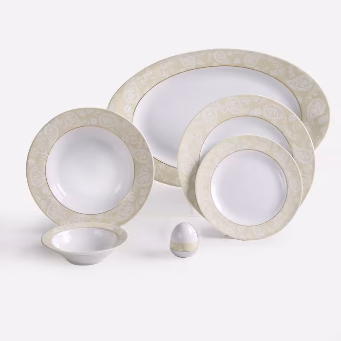 سرویس غذاخوری ایتالیا اف سروین کرم 28 پارچه چینی زرین