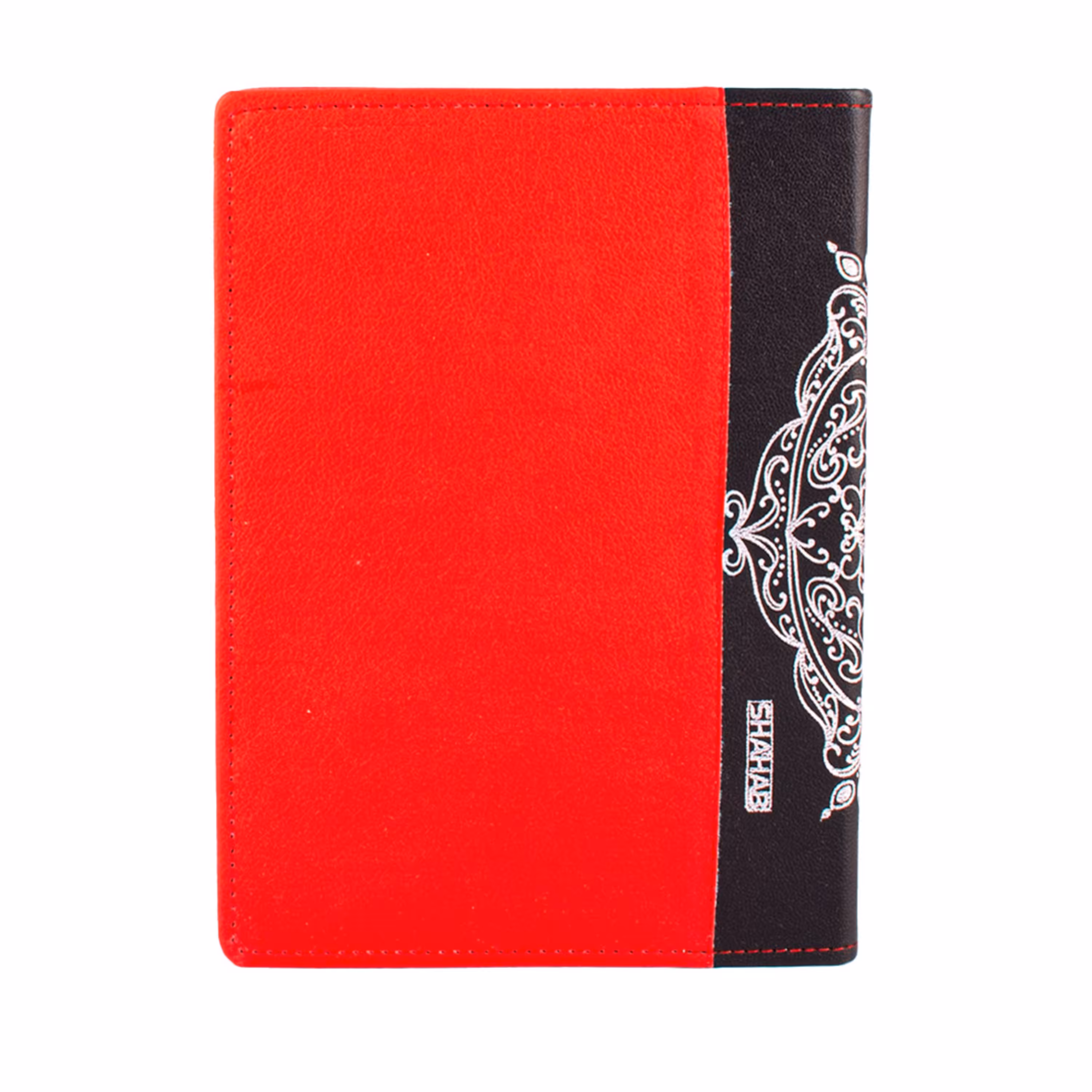 کلاسور مدل سه تکّه چرمی نقره کوب شده 26 حلقه قرمز کد L1216  