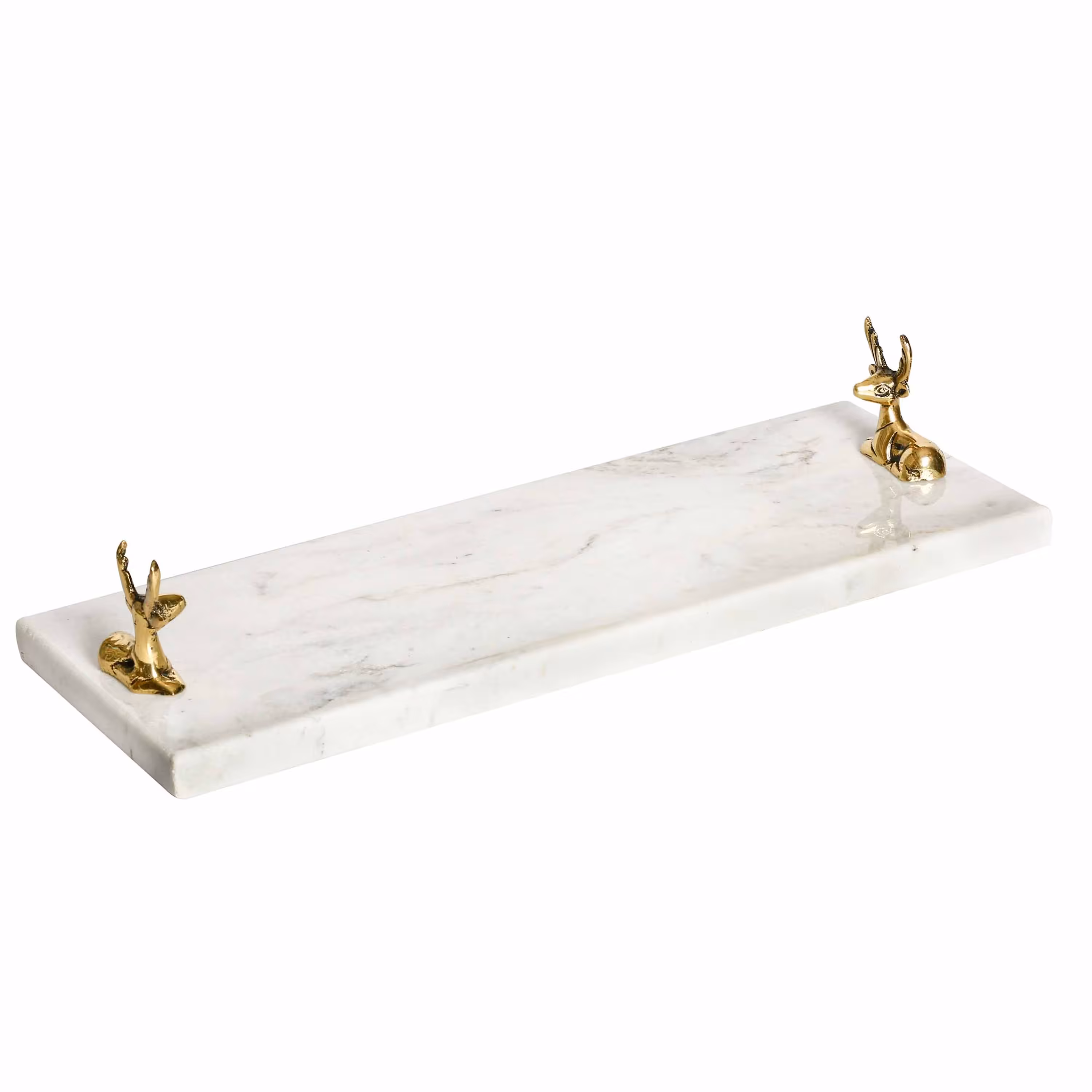 سینی پذیرایی سنگی با گوزن برنزی- طول 40وعرض20