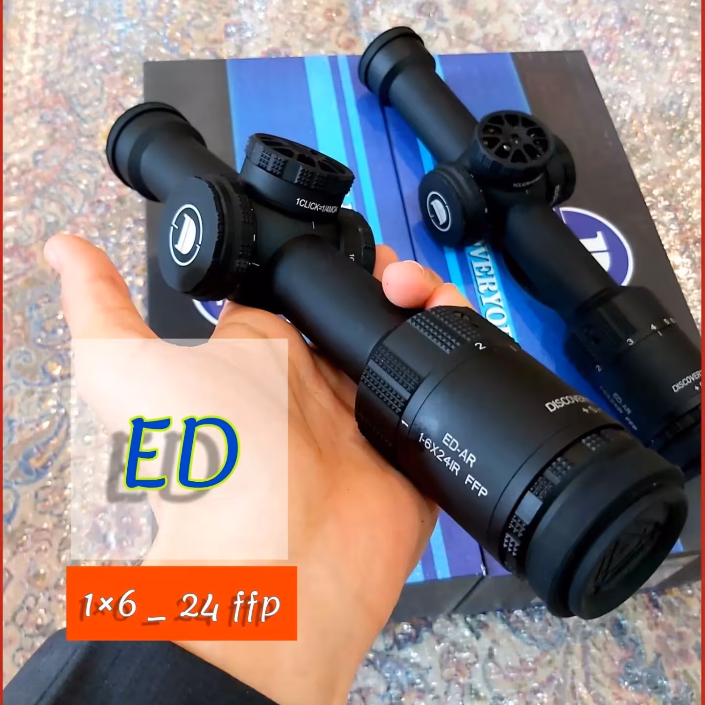 دوربین دیسکاوری ED 1-6.24IR FFP دارای لنزهای E.آنتی شک قوی،FFP و رتیکل حک