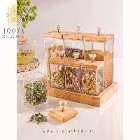 ست بانکه و ادویه کفه دار درب چوبی لیمون