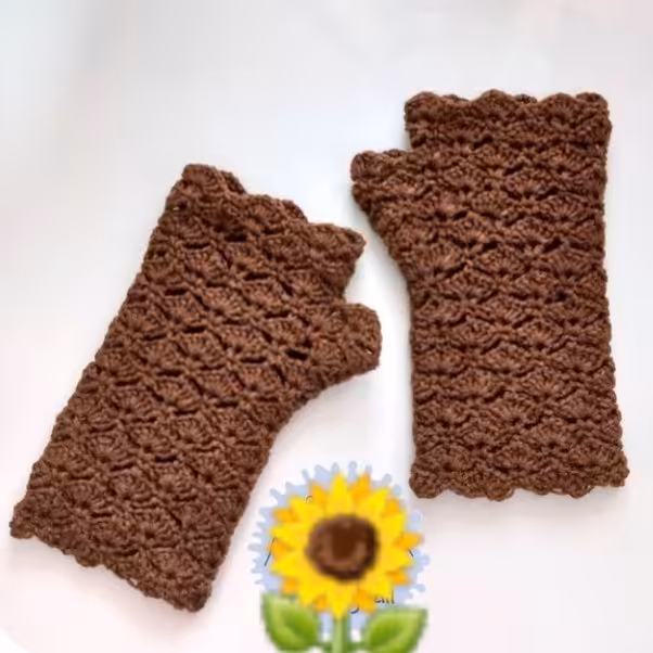 دستکش بافتنی زنانه بدون انگشت قلاببافی