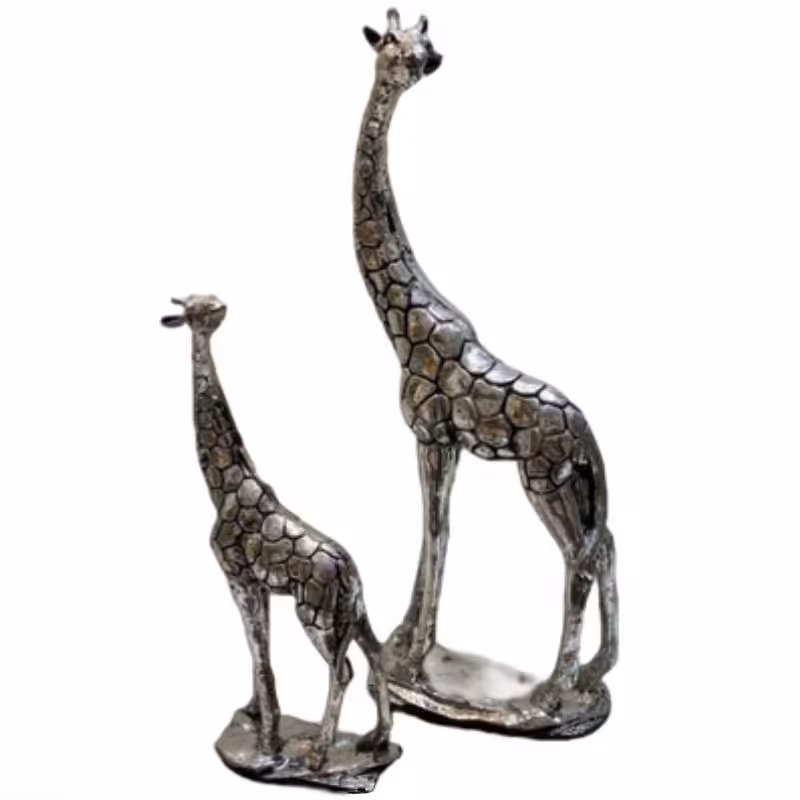 مجسمه پلی استر دکوری زرافه مادر و بچه