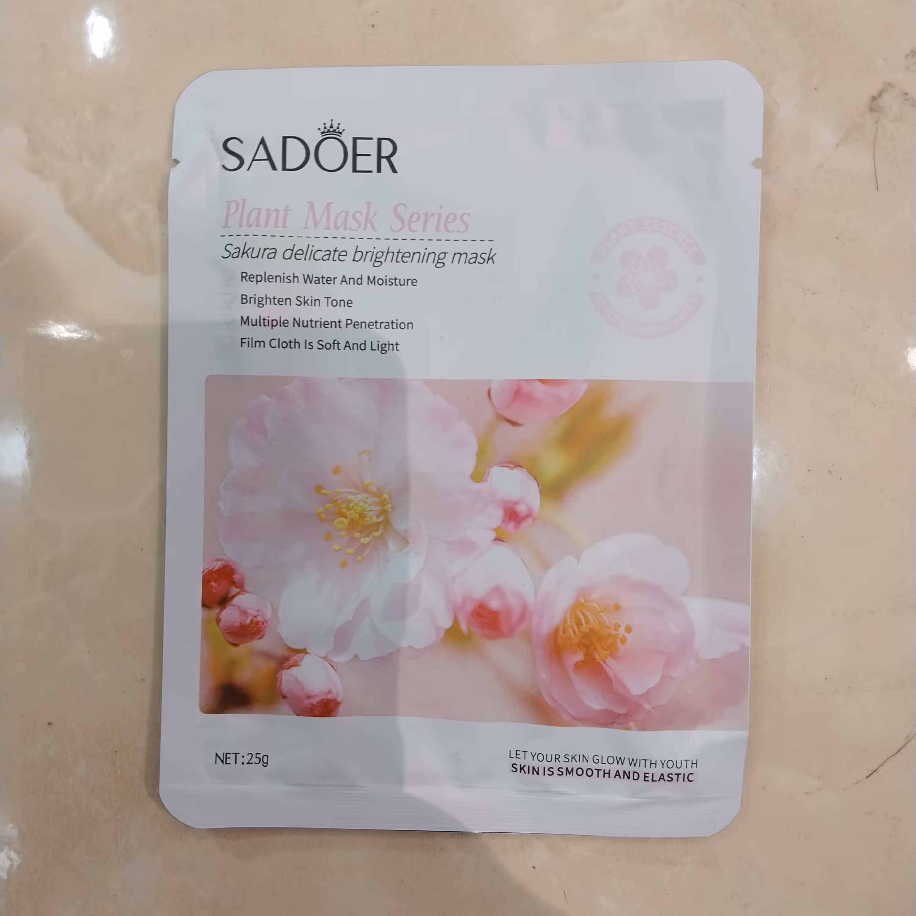 ماسک ورقه ای گل صورتی sadoer 