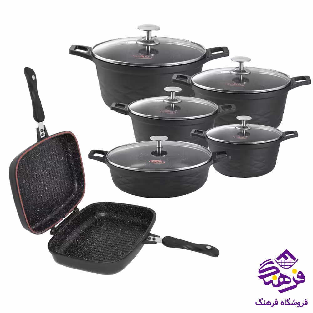سرويس قابلمه 12پارچه گرانيت Elita مشکي نالينو
