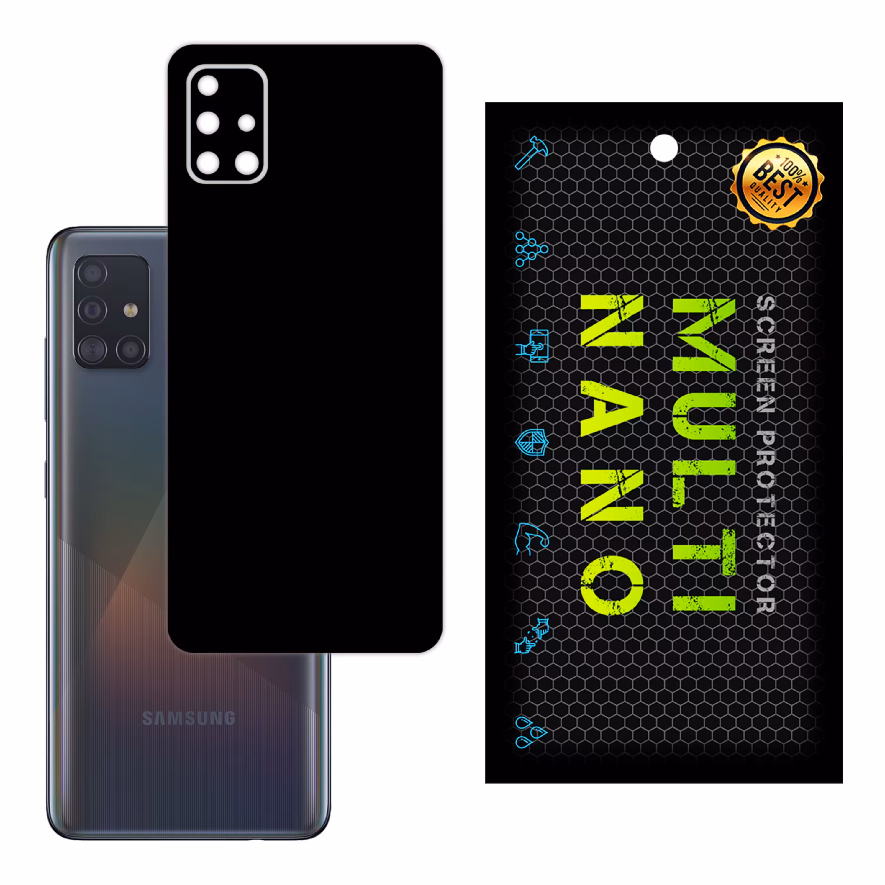 برچسب پوششی MultiNano مدل X-F1M-Black برای پشت  مویایل سامسونگA71 4G