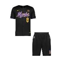 ست تیشرت و شلوارک بیسبالی مردانه لیکرز مدل Dri Fit-2A0761 مشکی