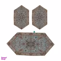 ست 3 تکه رومیزی ترمه ابریشمی طرح سالار مدل L16