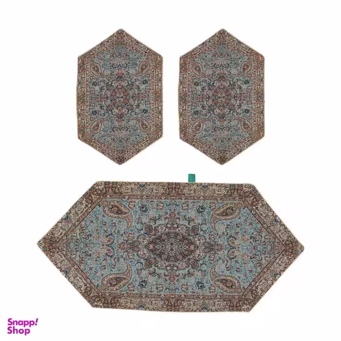 ست 3 تکه رومیزی ترمه ابریشمی طرح سالار مدل L16