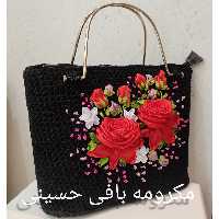 کیف مکرومه دستبافت،دارای استر جیب دار