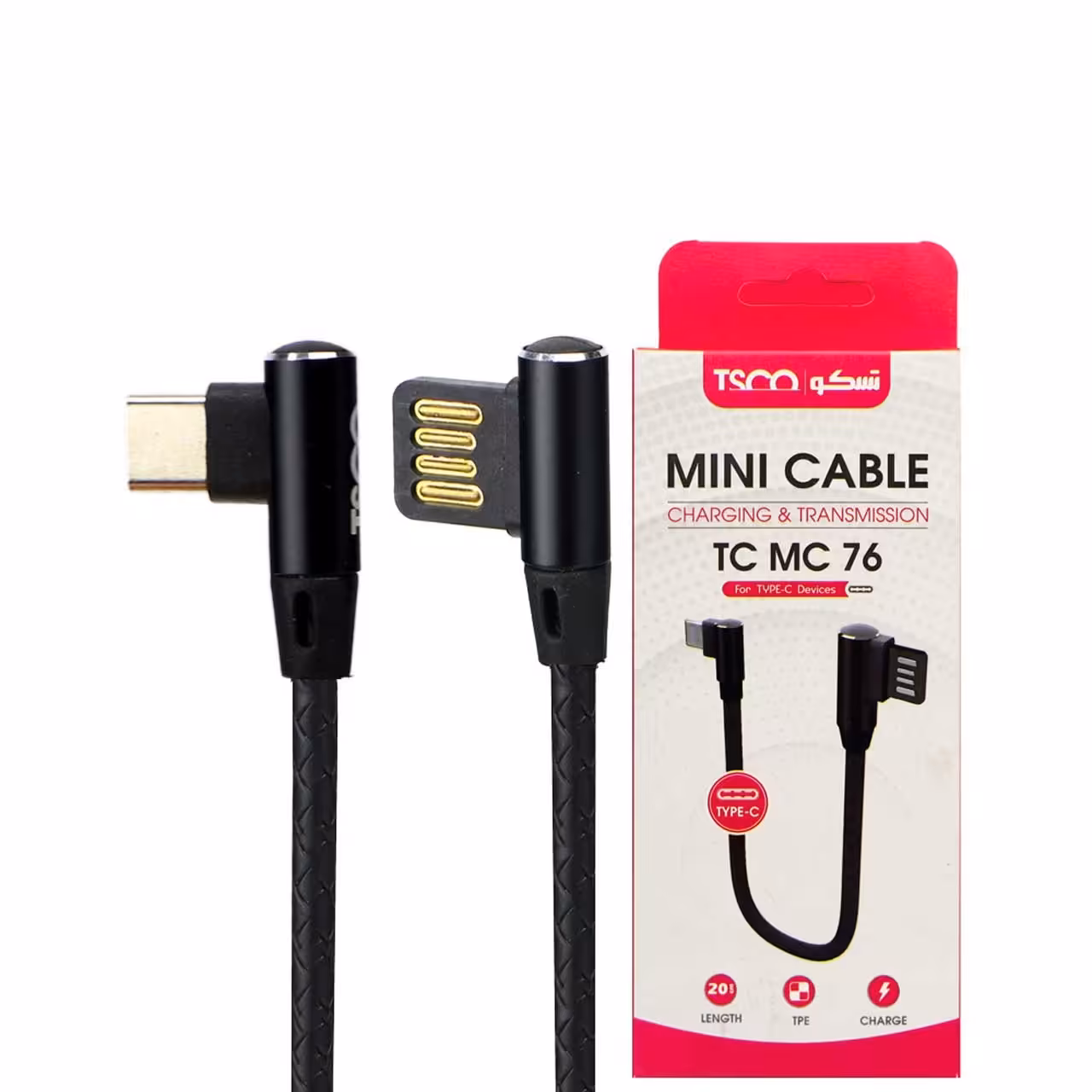 کابل تبدیل USB به USB-C تسکو مدل TC MC76 طول0.2 متر گارانتی شش ماهه