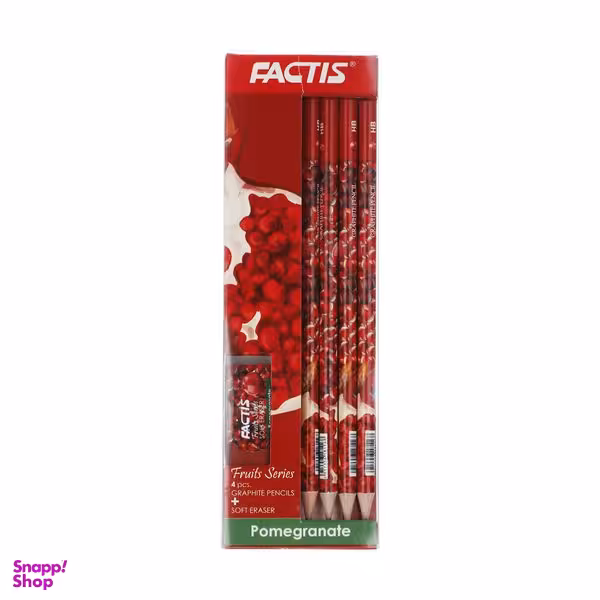 مداد فکتیس مدل Pomegranate بسته 4 عددی به همراه پاک کن