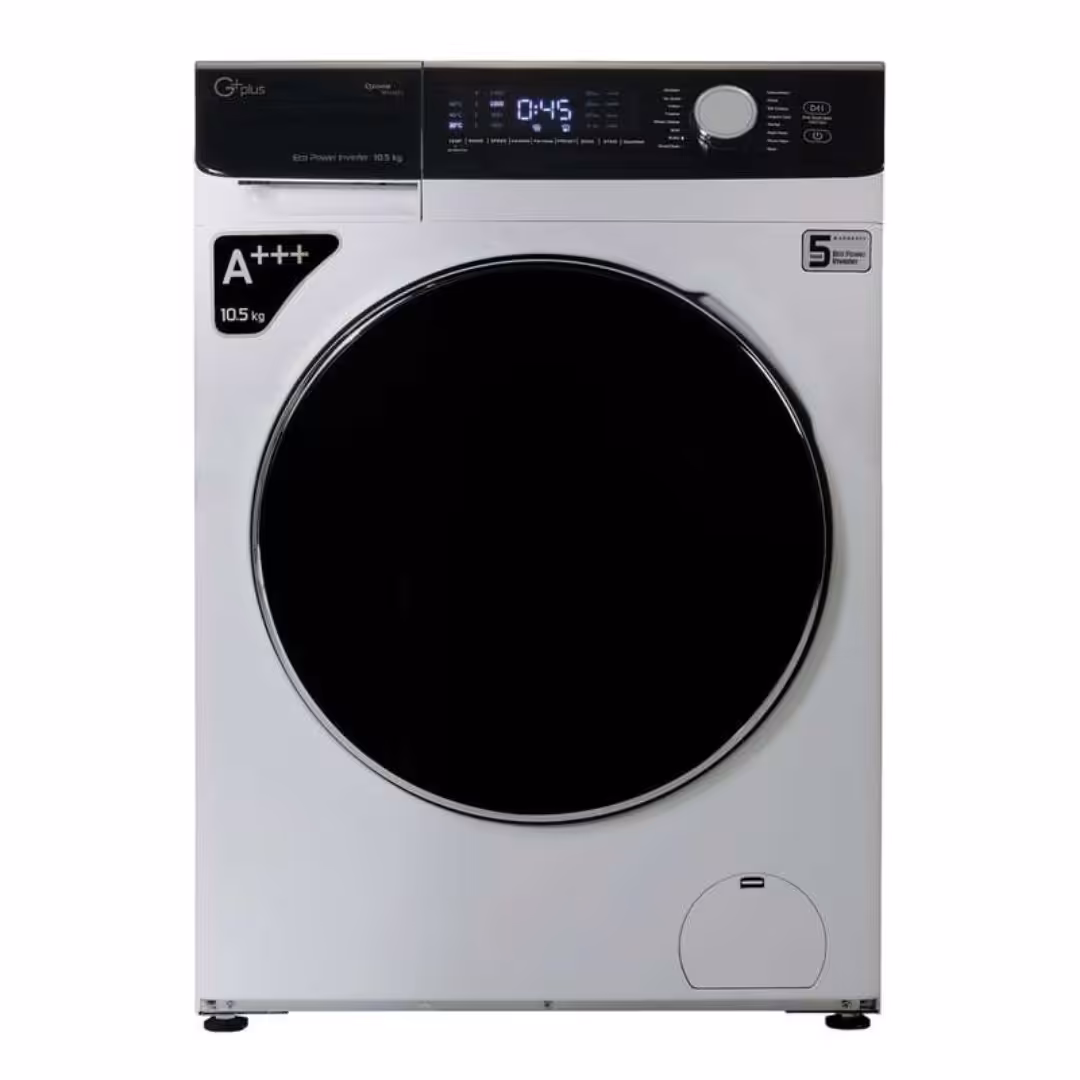 ماشین لباسشویی 10.5 کیلویی جی پلاس مدل k1048w رنگ سفید با گارانتی 24 ماهه گلدیران