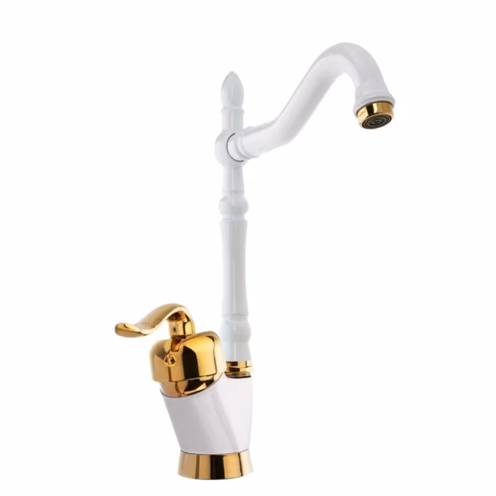 شیرظرفشویی ساختمان رنگ سفید طلا جنس درجه 1 و استاندارد و دارای نشان کیفیت ایزوو9001