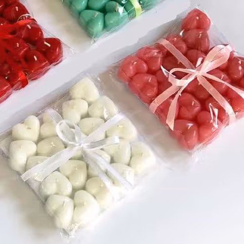 پک 20 عددی شمع قلب رو ابی