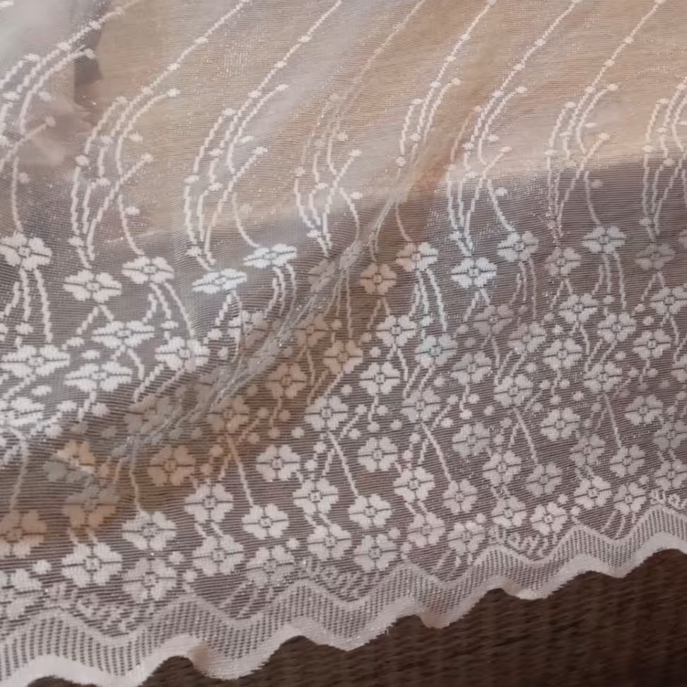 پرده راشل لمه دار پایین کار حاشیه دار در 4 طرح مختلف