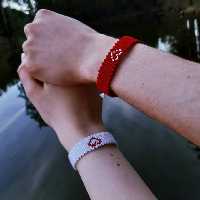 دستبند ولنتاین طرح قلب تو خالی ست2 تایی رنگ دلخواه - اکسسوریمهری