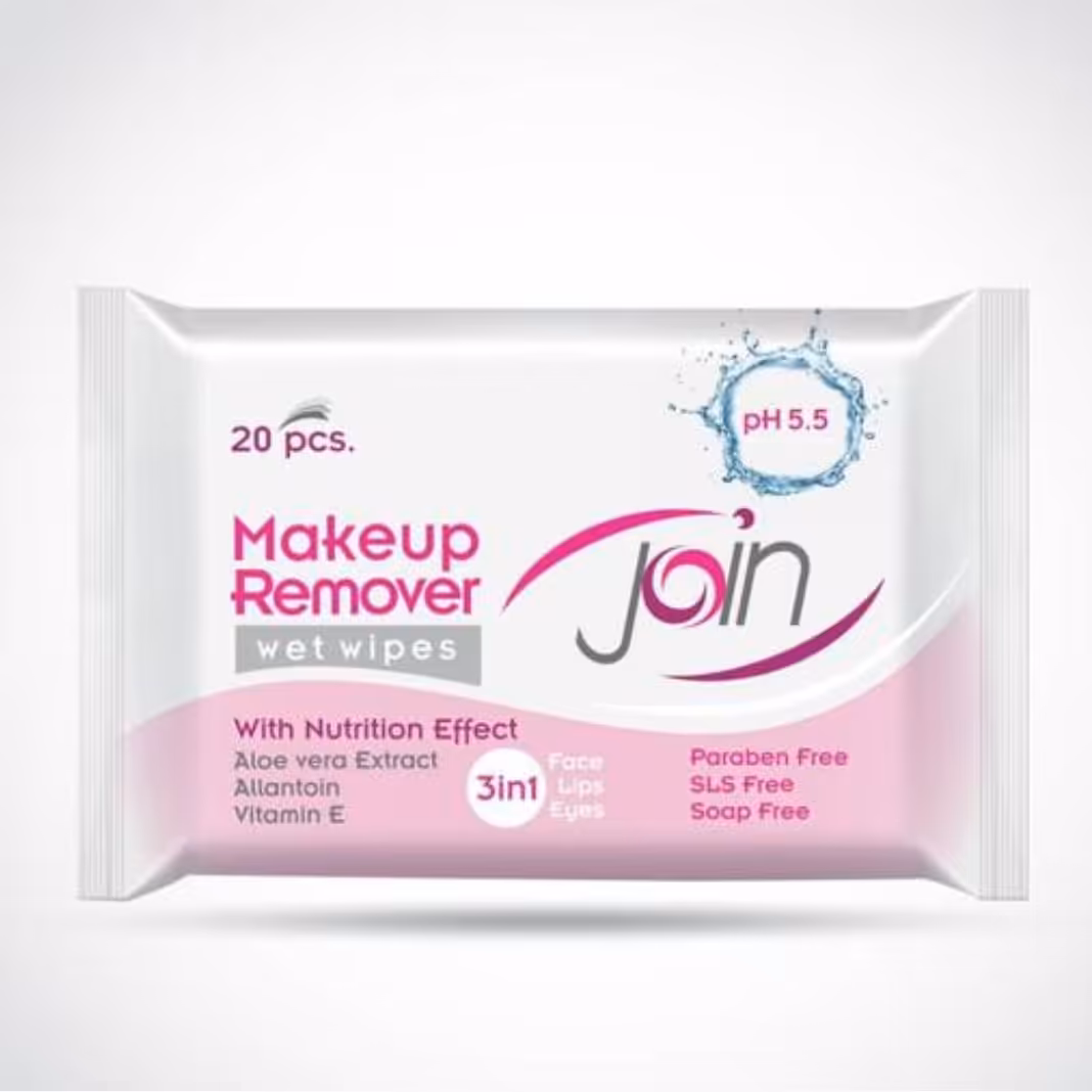 دستمال مرطوب جوین پاک کننده آرایش انواع پوست 20 برگ