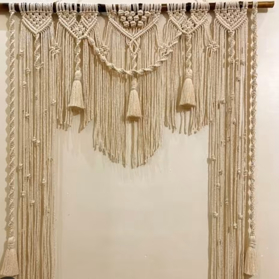 پرده مکرومه طرح ایوان 