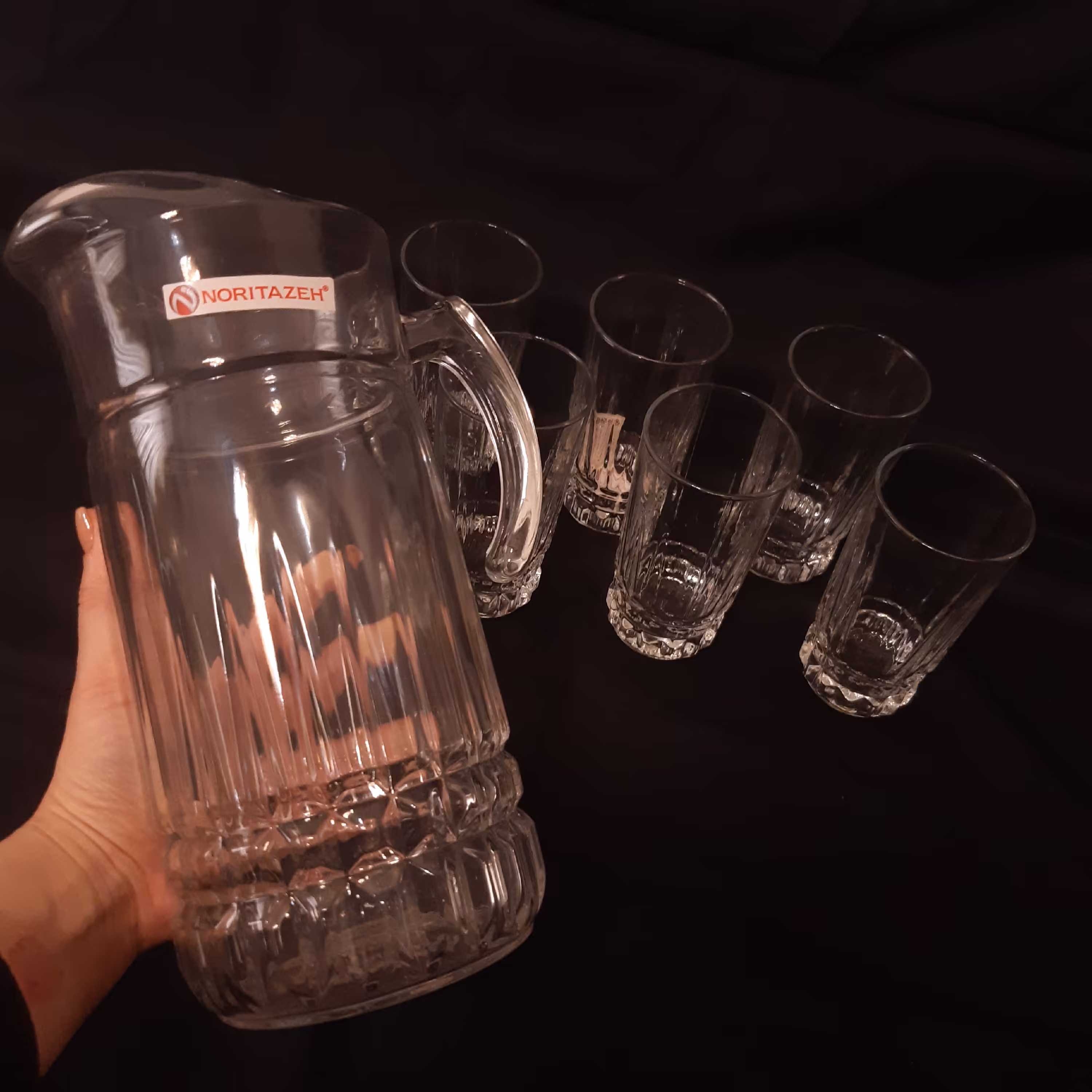 سرویس پارچ ولیوان 7 پارچه نوری تازه مدل لیونا کد 101