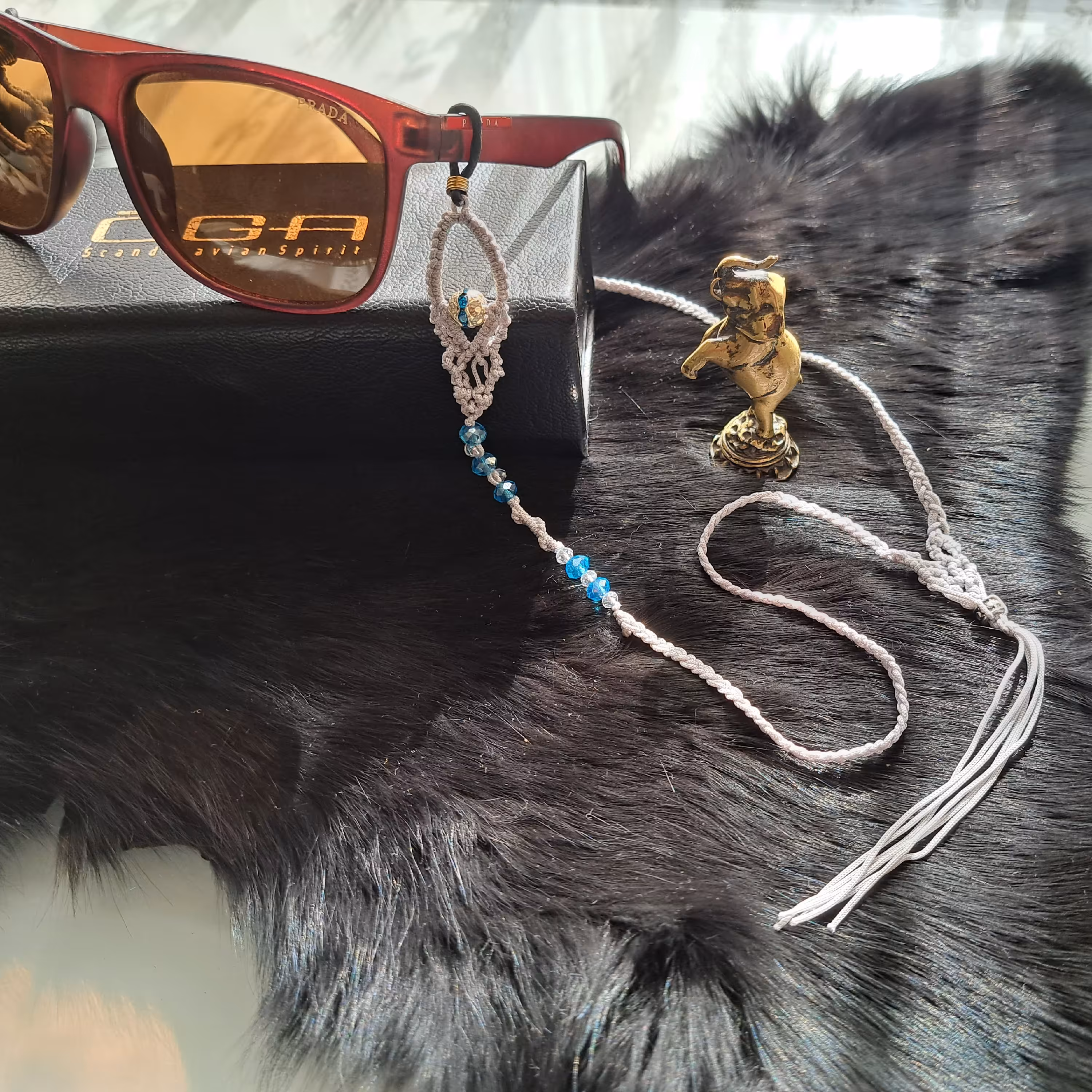 بند عینک میکرومکرومه با مهره کریستال