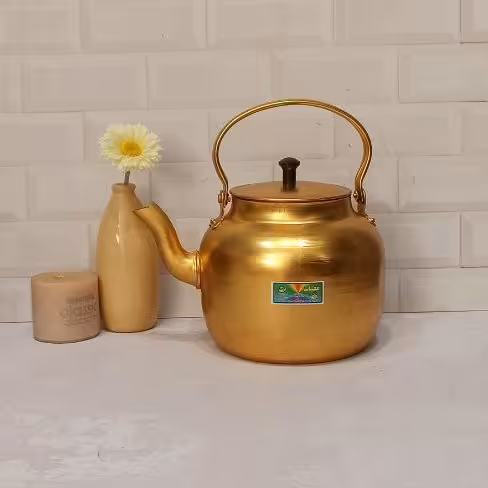 کتری روحی1.5لیتر زرد ضخیم  آلومینیوم تهیه شده از بهترین مواداولیه برندمعتبرمهتاب