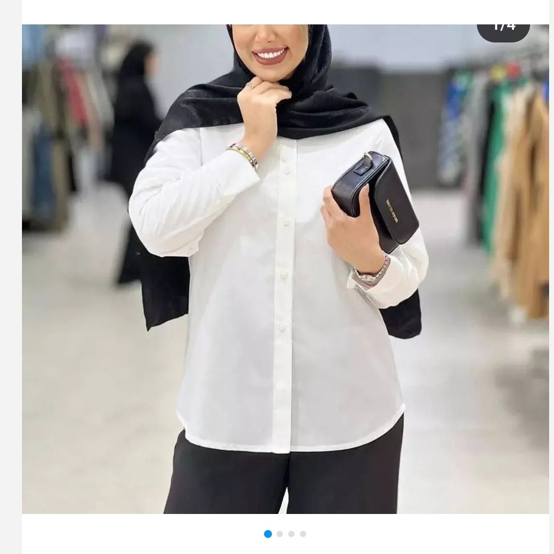 شومیز سفید زنانه جنس تترون