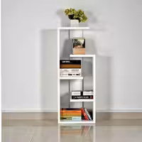 کتابخانه استند شلف قفسه ام دی اف سفید مدل اِل