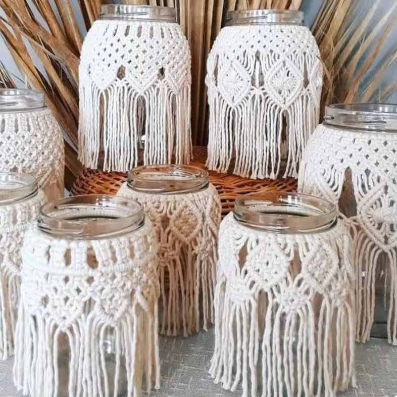 مکرومه بافی گلدان مکرومه ای