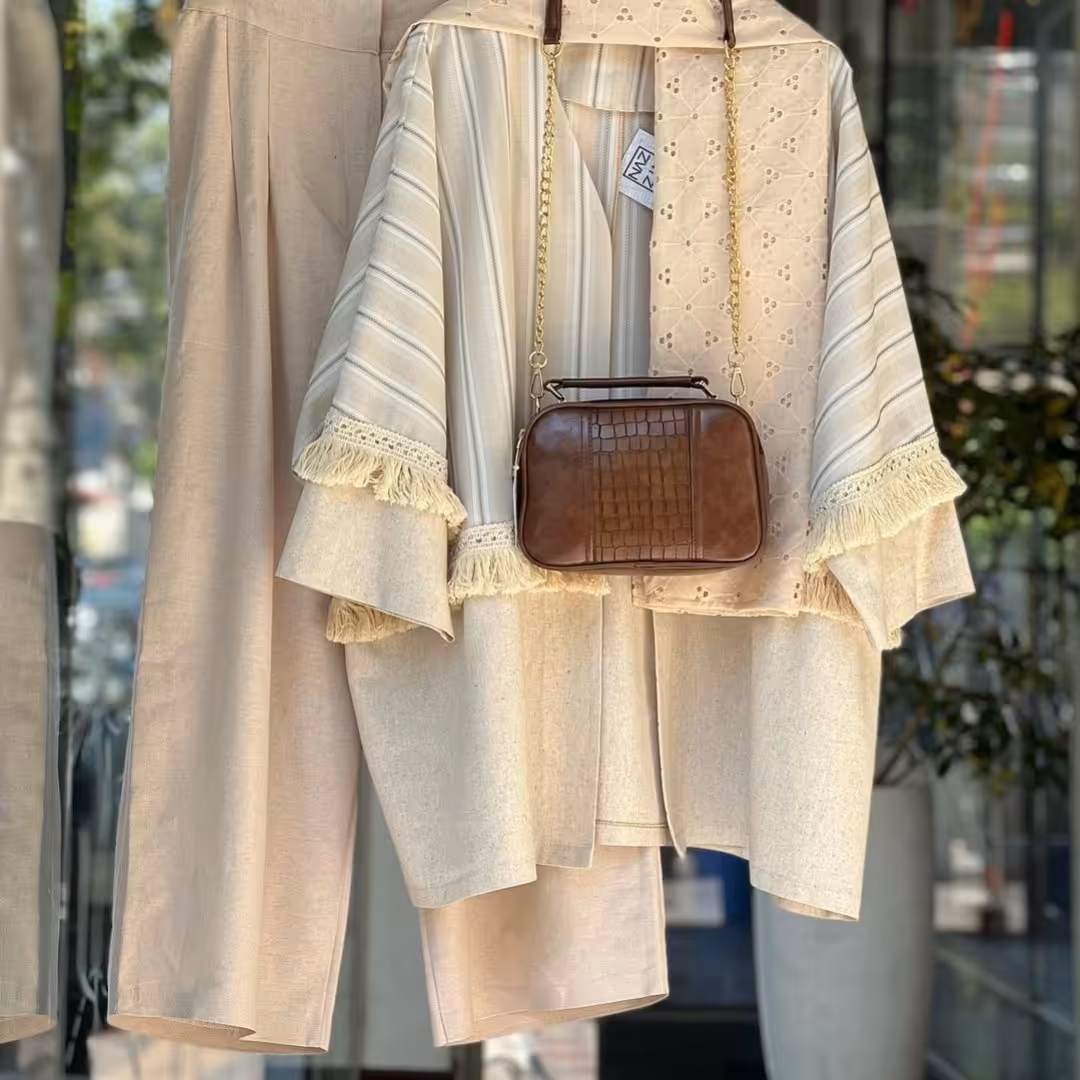 شلوار لنین قد 100 سایز بندی 38 تا 50 رنگ کرم لینن تابستانه شیک 